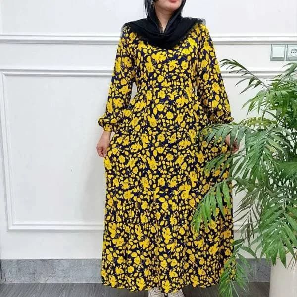 پیراهن ساحلی نخی زنانه طرح گل مریم/کد2941 — تصویر ۷