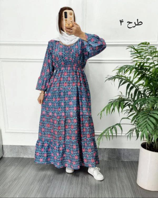 استایل لاکچری باپیراهن ساحلی عروسکی نخی هندی زنانه/کد2933 — تصویر ۳