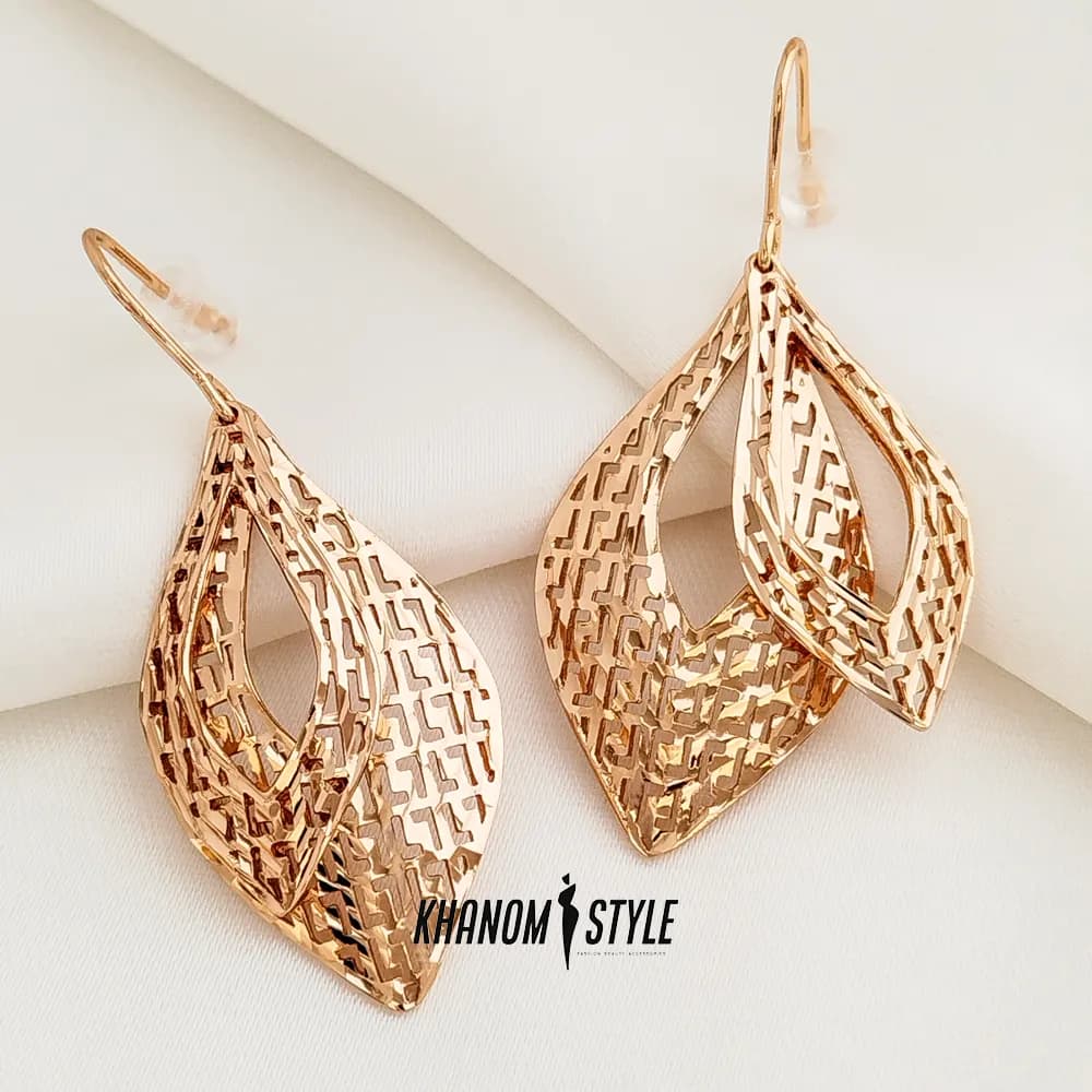 گوشواره ژوپینگ طرح برگ E6035