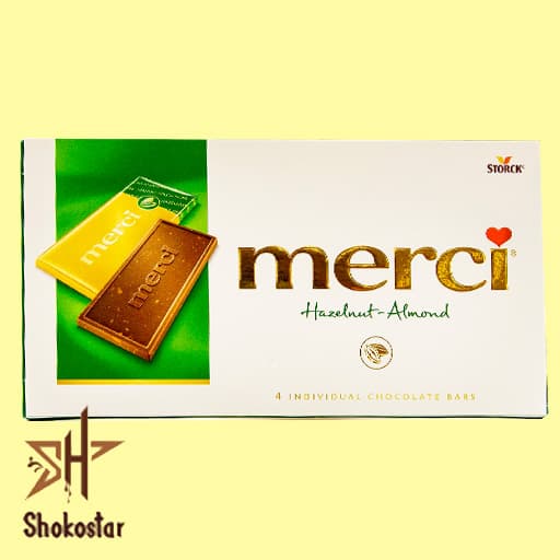شکلات تخته ای مرسی با طعم کرم فندق و بادام