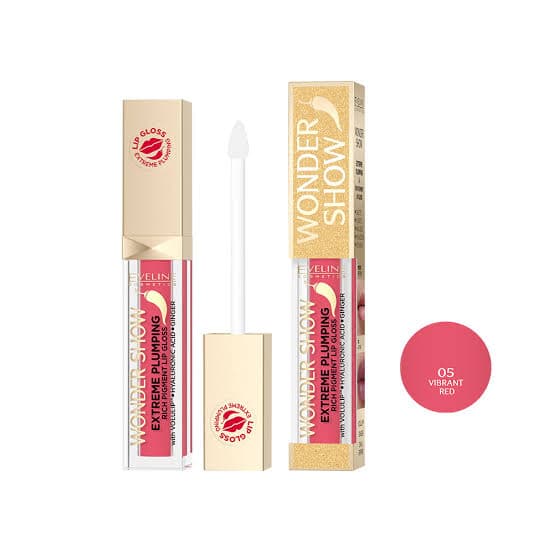 لیپ گلاس حجم دهنده اولاین Eveline Wonder Show Extreme VoluLip_vibrant red 05 — تصویر ۳