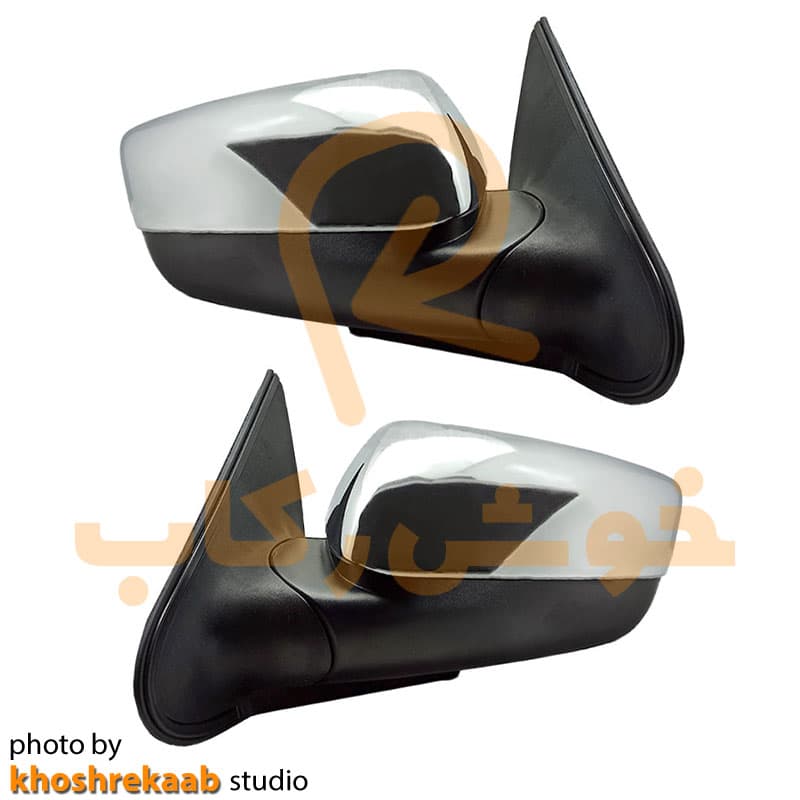 فلاپ (قاب) کروم آینه بغل پژو 405 خرگوشی بسته 2 عددی — تصویر ۳