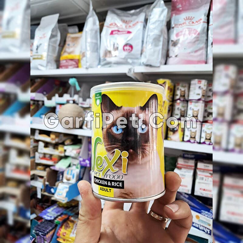 کنسرو غذای گربه «وکسی Vexi» پته با طعم مرغ و برنج (400 گرم) — تصویر ۲