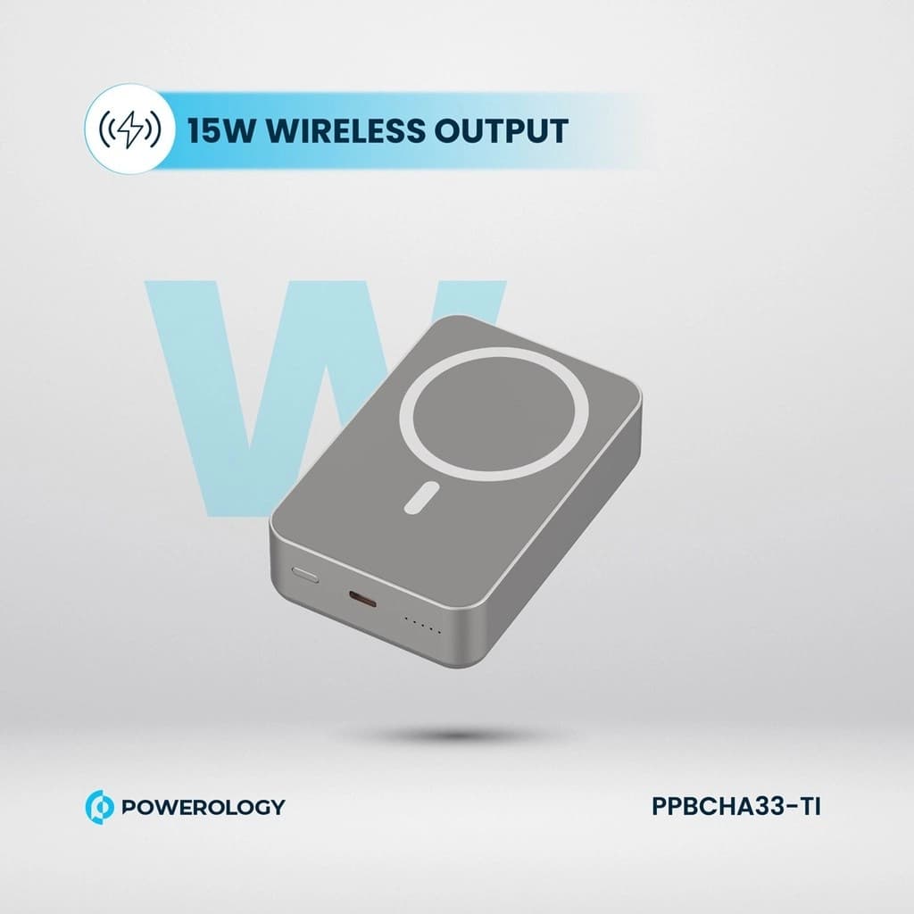 Powerology 20000mAh Magsafe Aluminum پاوربانک — تصویر ۷