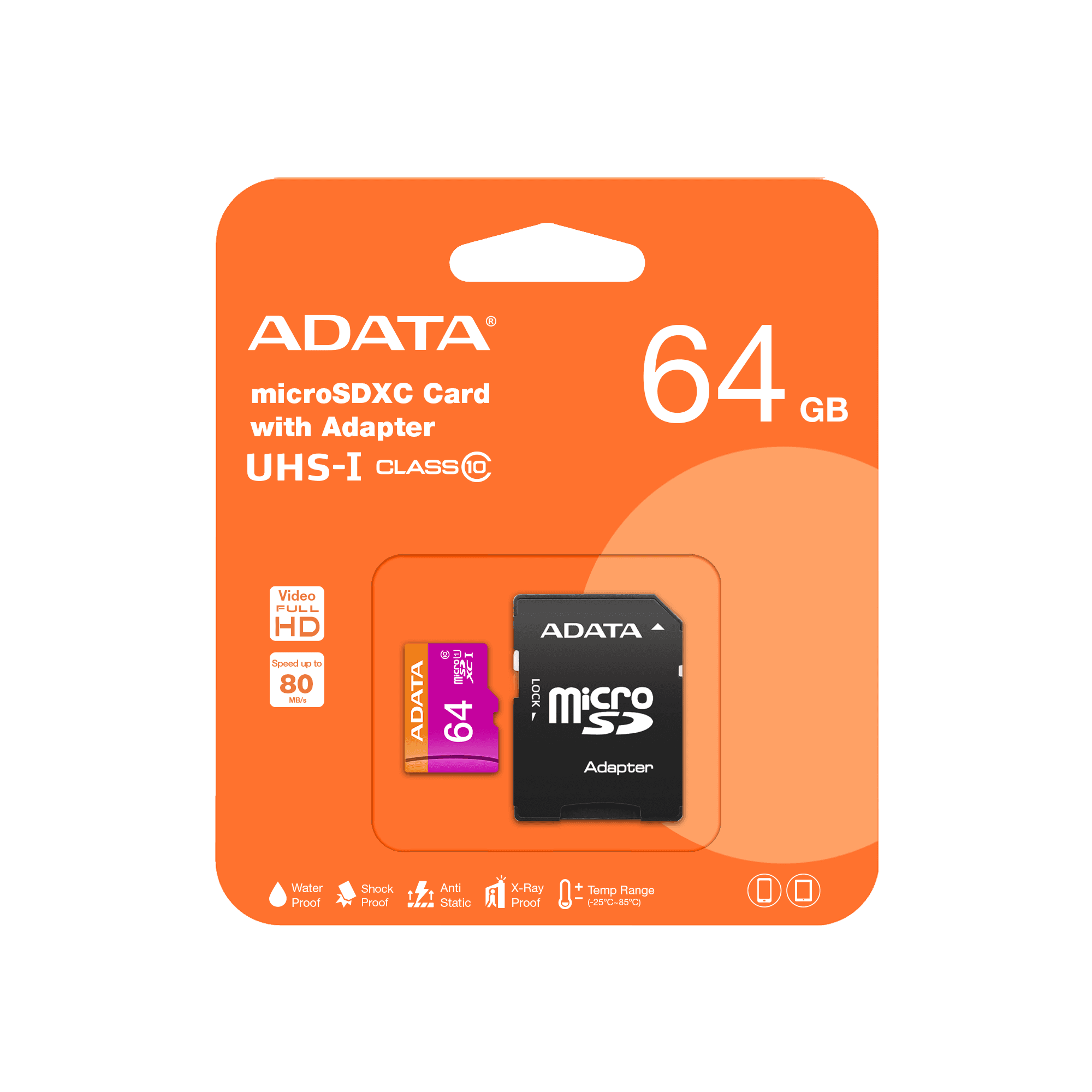 کارت حافظه microSDHC ای دیتا مدل Premier کلاس 10 استاندارد UHS-I سرعت 80MBps ظرفیت 64 گیگابایت ا ADATA microSDHC Premier UHS-I 10 80MBps