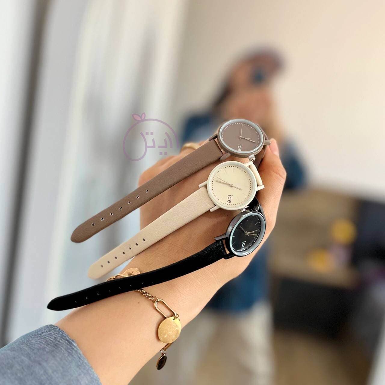 ساعت گرد ice/بند چرمی — تصویر ۸