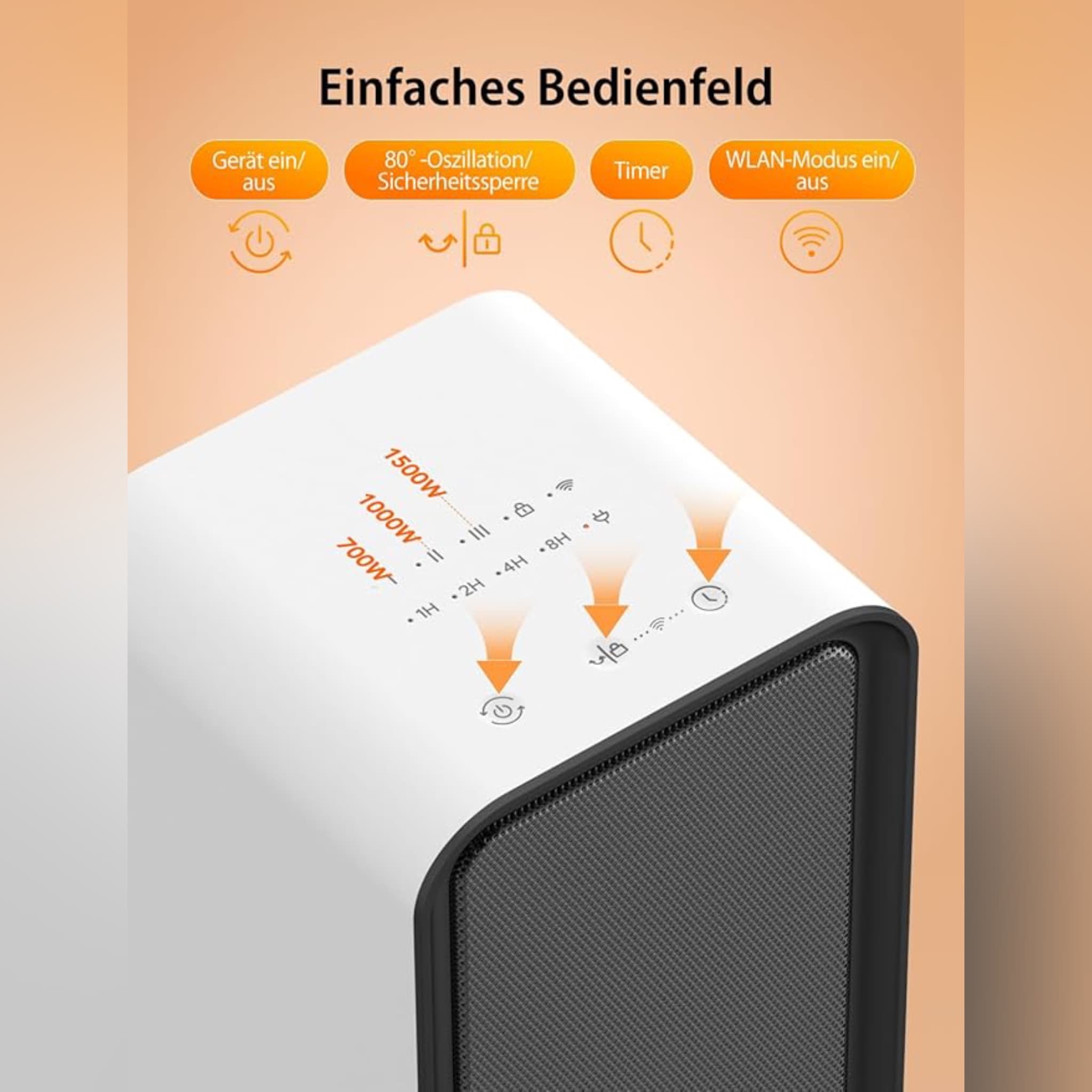 بخاری برقی هوشمند Govee Life مدل H713A کم مصرف و قابل کنترل با موبایل — تصویر ۳