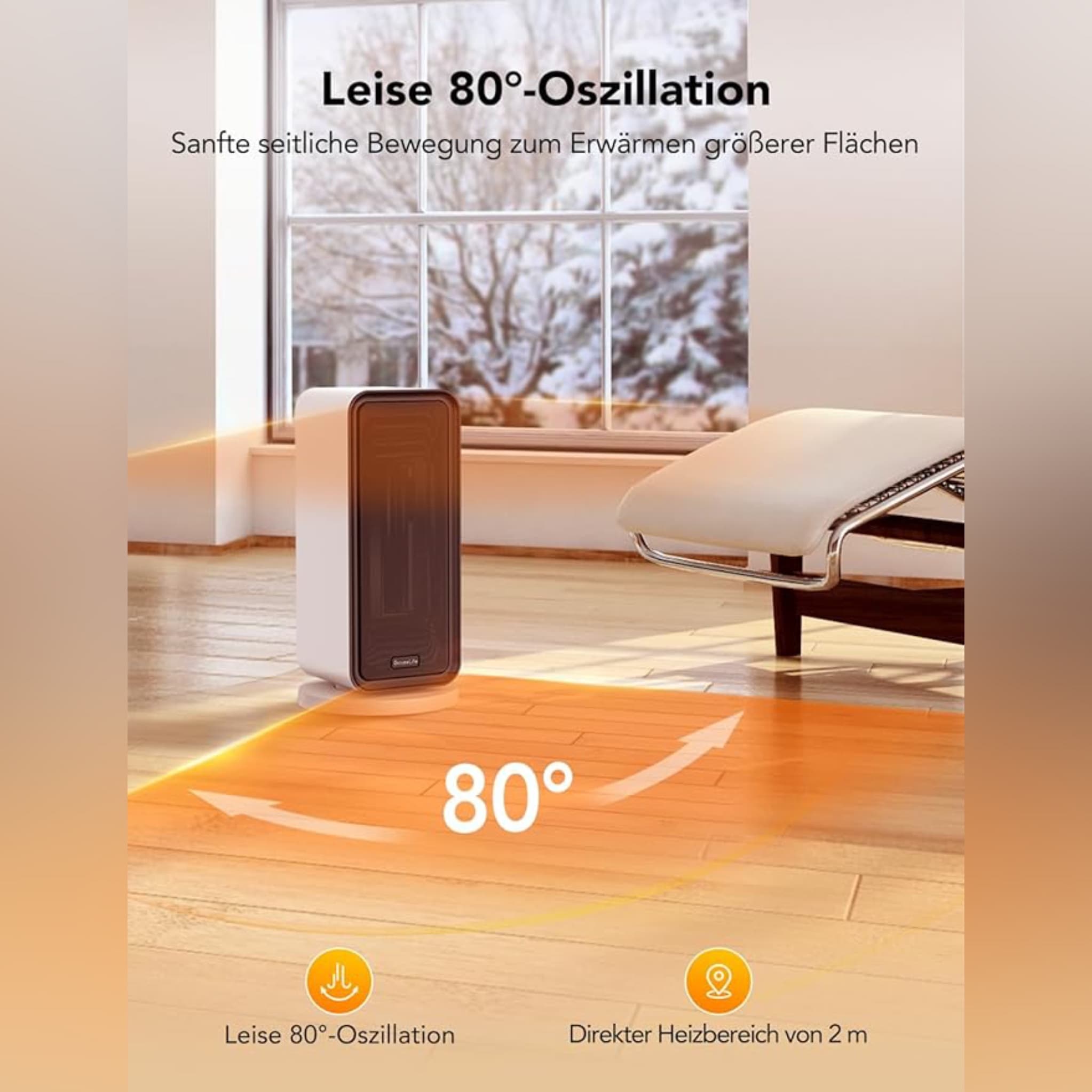 بخاری برقی هوشمند Govee Life مدل H713A کم مصرف و قابل کنترل با موبایل — تصویر ۴