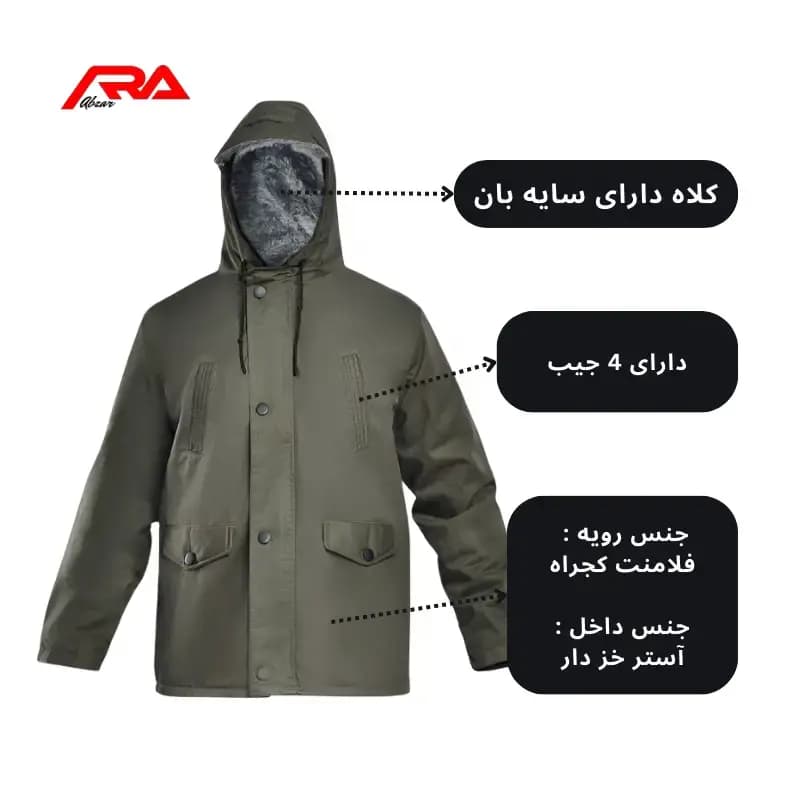 کاپشن کار گرم آستر خزدار — تصویر ۲