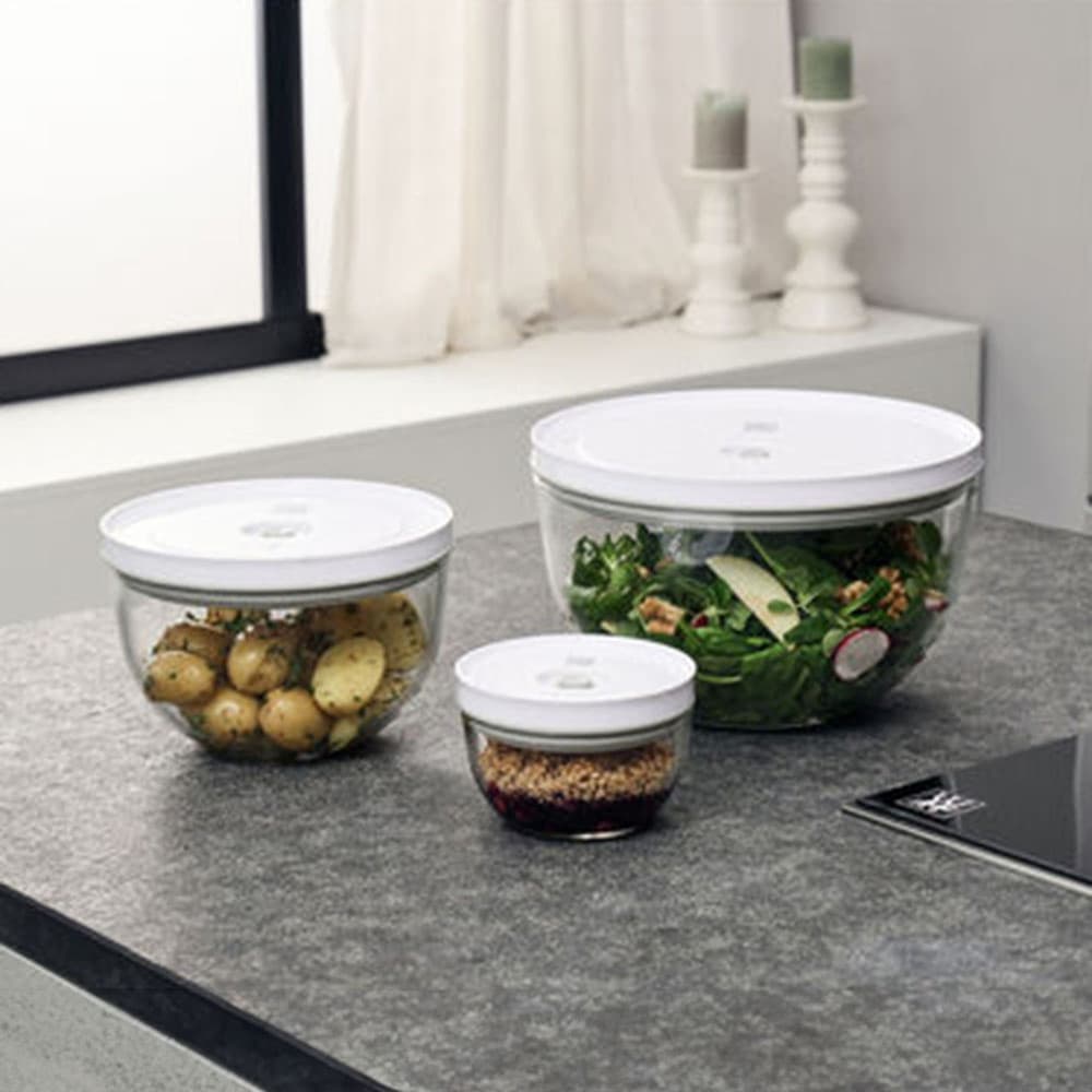 ست سه عددی کاسه وکیوم شیشه ای خلاء و نگهداری زولینگ ZWILLING Fresh & Save Glass Vacuum Bowls, Set of 3
