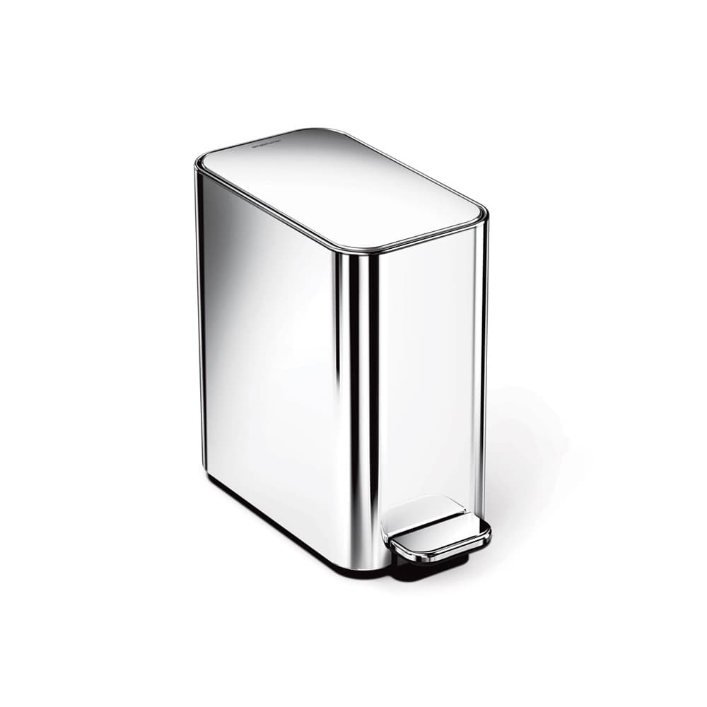 سطل زباله پدالی مستطیل براق 5 لیتر simplehuman Slim Pedal Bin, 5L — تصویر ۳