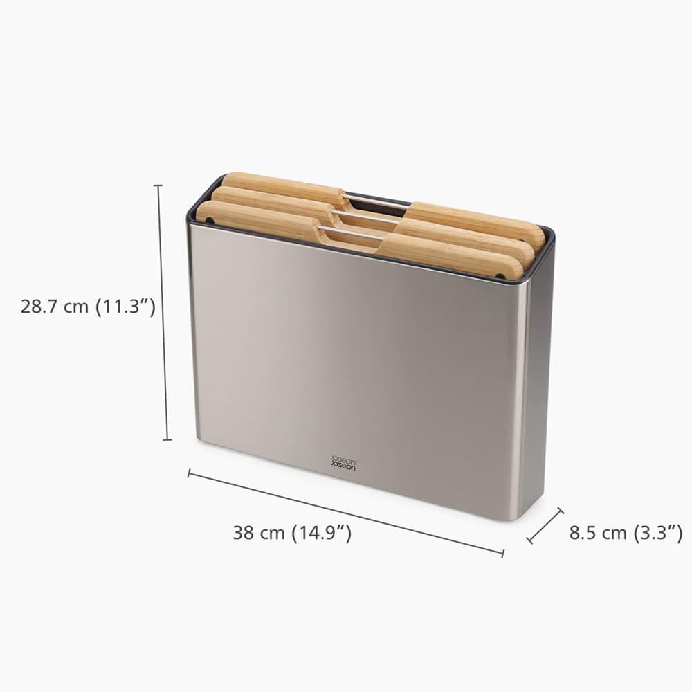 ست تخته برش 4پارچه بامبو با استند استیل جوزف جوزف Joseph Joseph Folio Steel Bamboo Chopping Boards, Set of 4 — تصویر ۳