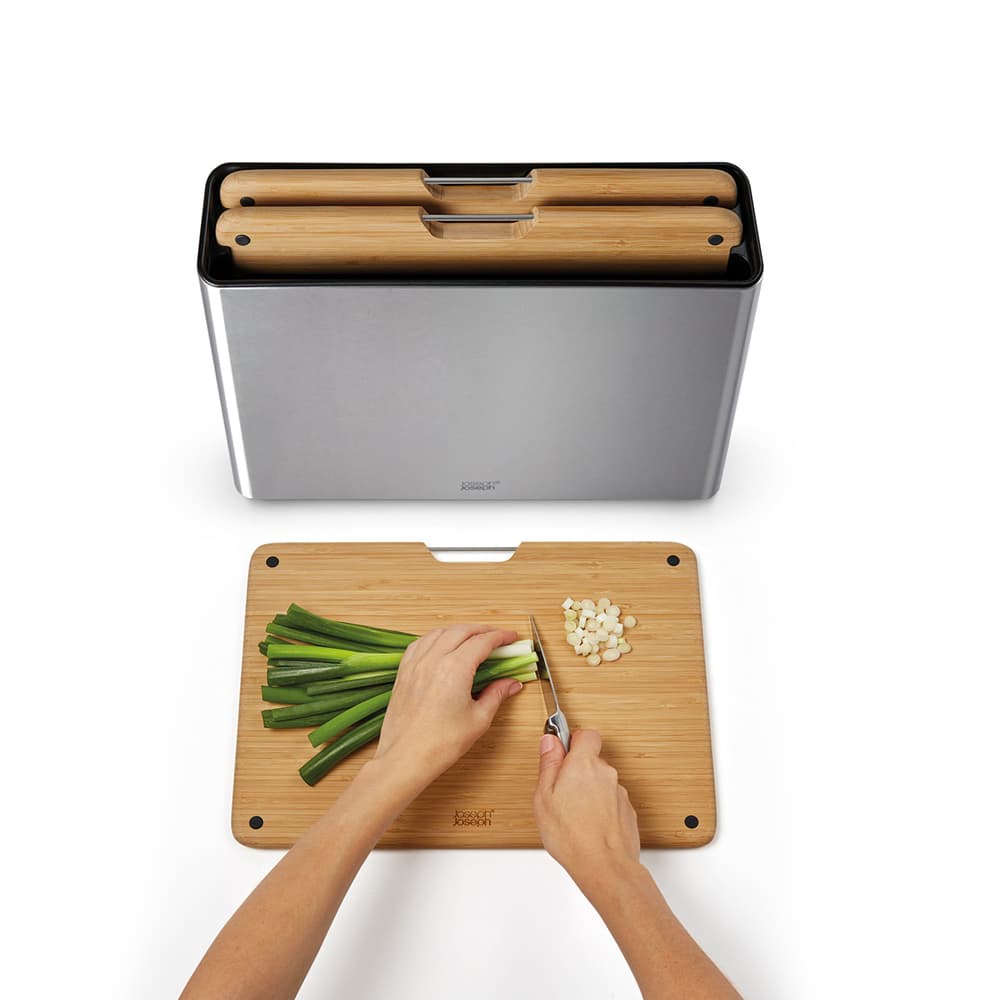 ست تخته برش 4پارچه بامبو با استند استیل جوزف جوزف Joseph Joseph Folio Steel Bamboo Chopping Boards, Set of 4 — تصویر ۴