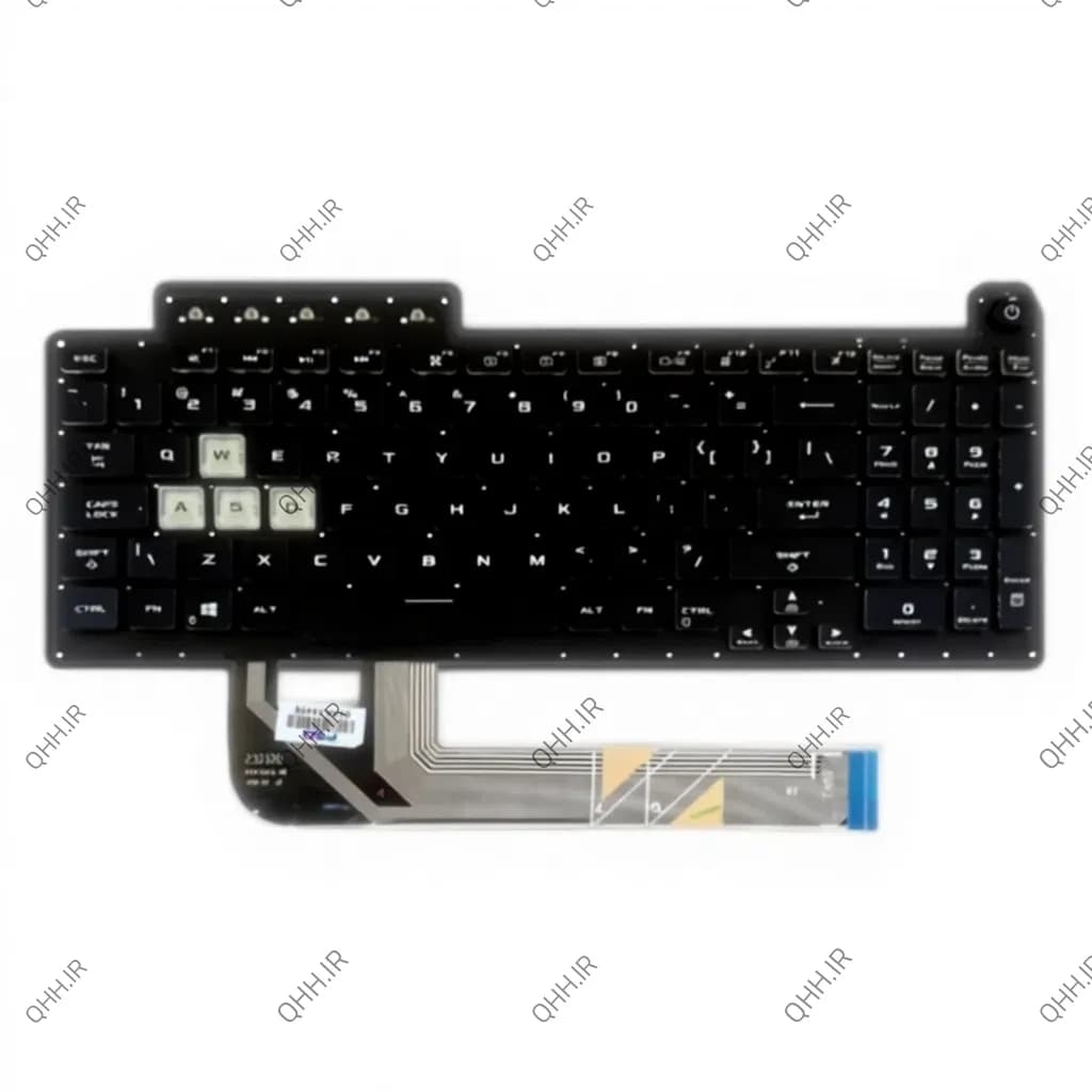 کیبرد لپ تاپ ایسوس TUF Gaming FX506 مشکی-اینترکوچک-بابک لایت-بدون فریم با کلید پاور — تصویر ۷
