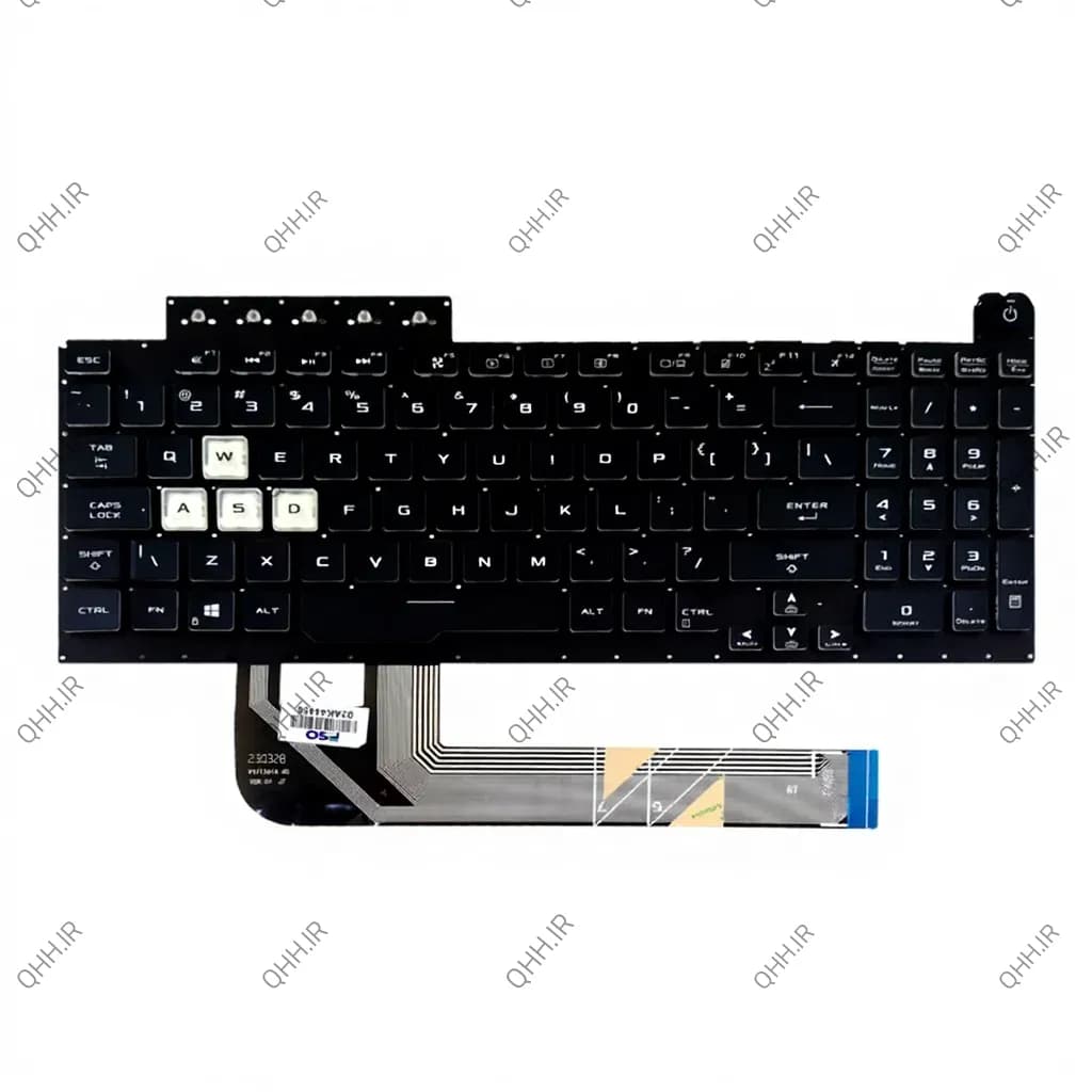 کیبرد لپ تاپ ایسوس TUF Gaming FX506 مشکی-اینترکوچک-بابک لایت-بدون فریم با کلید پاور — تصویر ۴