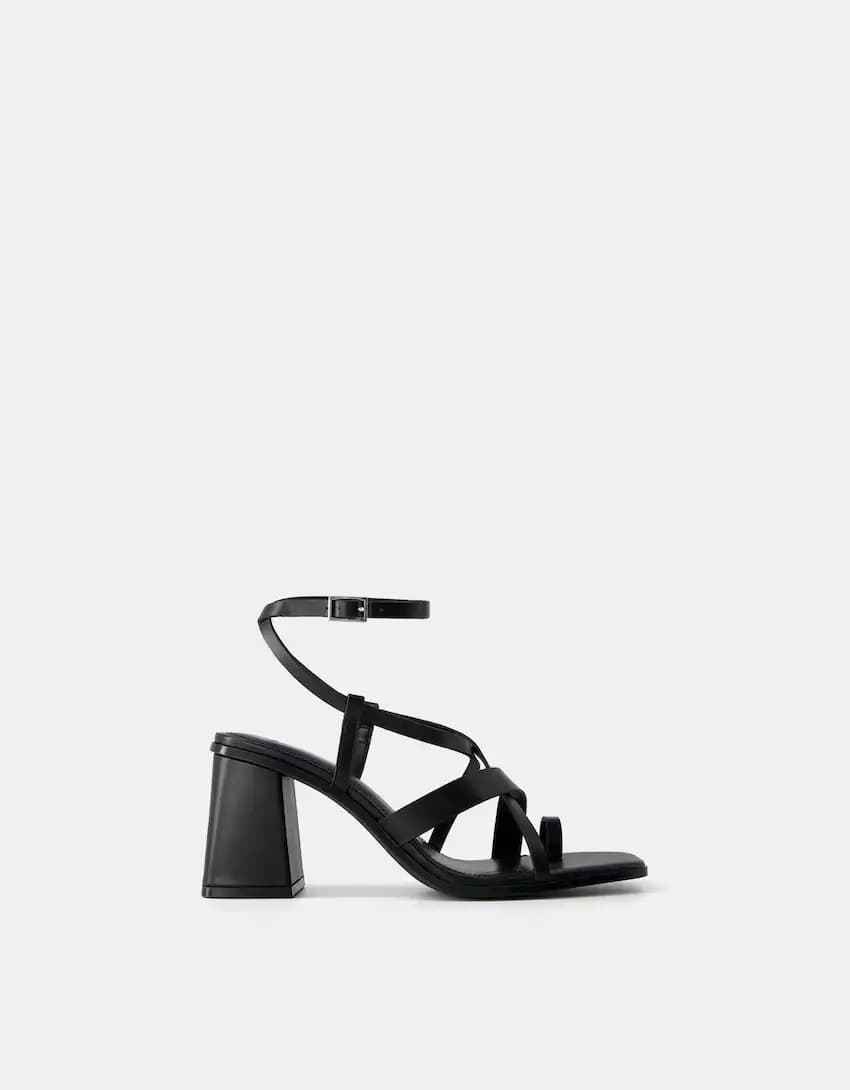 کفش پاشنه بلند برشکا مدل Block High-Heel Sandals With Straps
