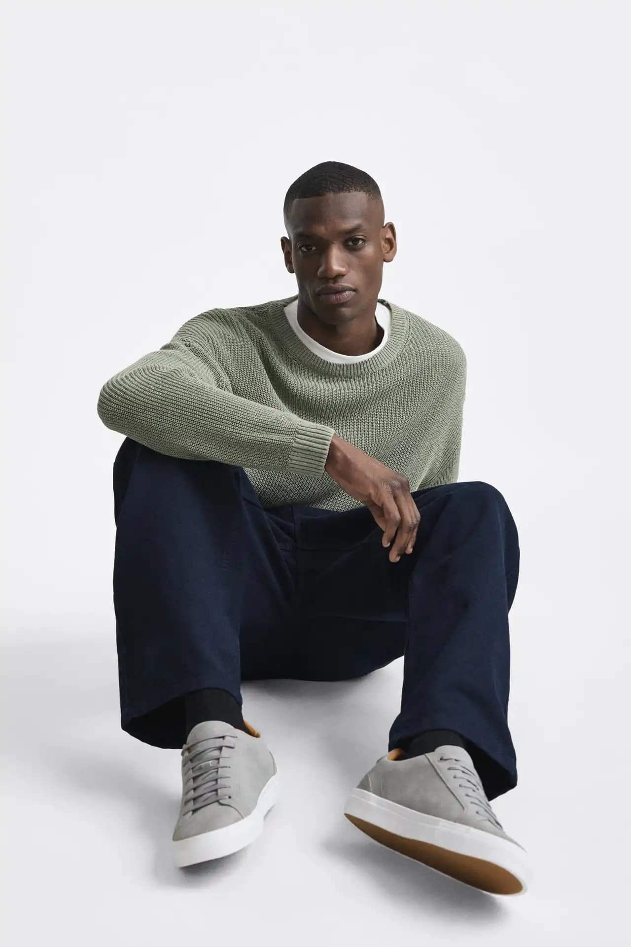 کفش اورجینال Zara مدل Minimalist Lace-Up Trainers — تصویر ۶