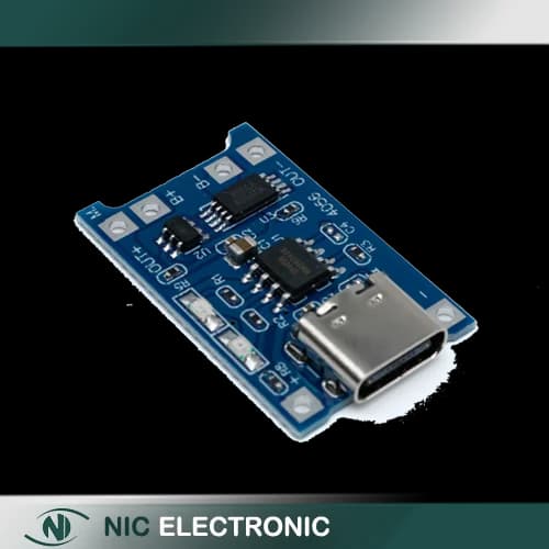 ماژول شارژر باتری لیتیومی 1 آمپر TP4056 Type C دارای محافظ