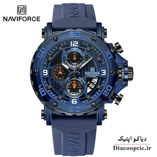 ساعت مچی مردانه سه موتور برند نیوی فورس مدل NF 7123 بند رابر — تصویر ۲