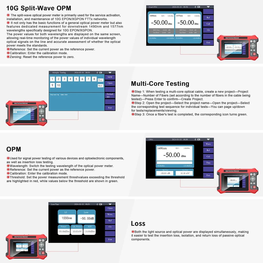 تستر حرفهای فیبر نوری OTDR و کابل شبکه نویافا مدل NF-9816 | چندمنظوره با OPM 10G و TDR | باگارانتی12ماهه — تصویر ۱۱