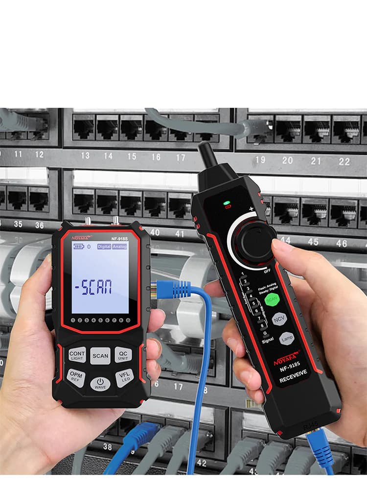 تستر کابل شبکه و فیبر نوری نویافا مدل NF-918S با پاور متر OPM و VFL – باگارانتی12ماهه — تصویر ۲