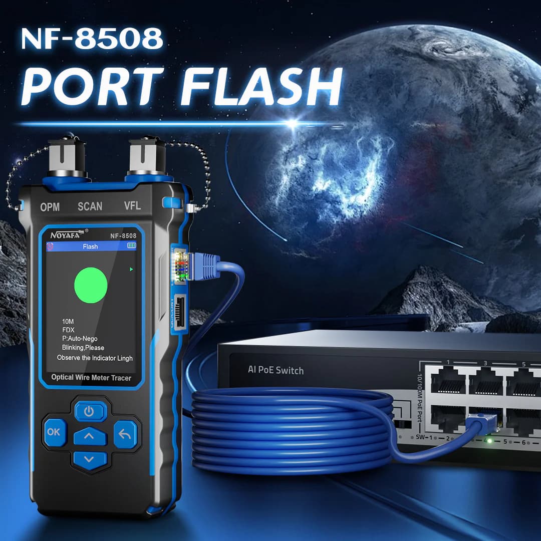 تستر شبکه و فیبر نوری VFL/OPM پاورمتر – POE test – زوج یاب – نویافا مدل NOYAFA NF-8508 – باگارانتی12ماهه — تصویر ۶