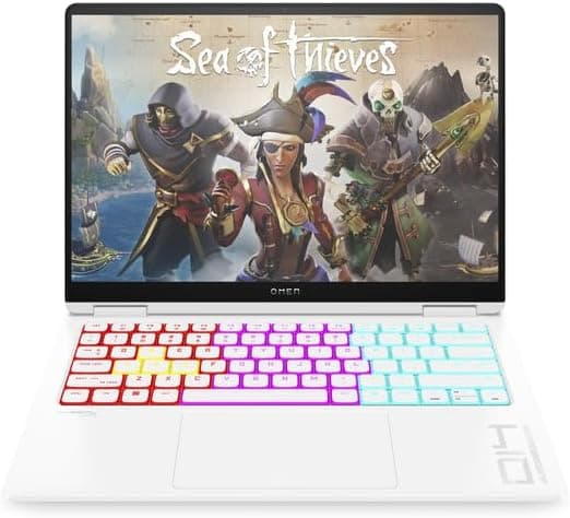 لپ تاپ گیمینگ نسل چهارده اچ پی اومن HP OMEN TRANSCEND 14 OPEN BOX WHITE | INTEL ULTRA 7 155 H | 16 DDR5 | 1TR SSD | 8GB MVIDIA GEFORCE RTX 4060 + AI BOOST NPU | 14 2K 120 Hz — تصویر ۲