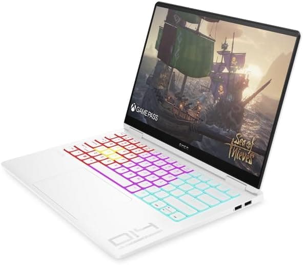 لپ تاپ گیمینگ نسل چهارده اچ پی اومن HP OMEN TRANSCEND 14 OPEN BOX WHITE | INTEL ULTRA 7 155 H | 16 DDR5 | 1TR SSD | 8GB MVIDIA GEFORCE RTX 4060 + AI BOOST NPU | 14 2K 120 Hz — تصویر ۴