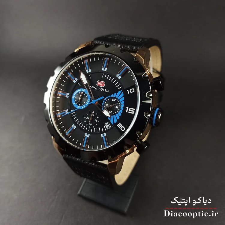 ساعت مچی مردانه اورجینال موتور ژاپن برند مینی فوکوس سه موتور مدل Mf0079G.02 بند چرم — تصویر ۳