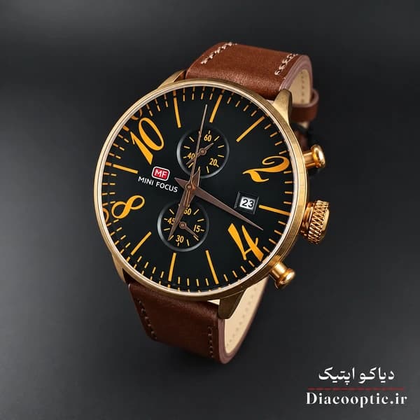 ساعت مچی مردانه اورجینال موتور ژاپن برند مینی فوکوس سه موتور مدل Mf0135G.02 بند چرم — تصویر ۳