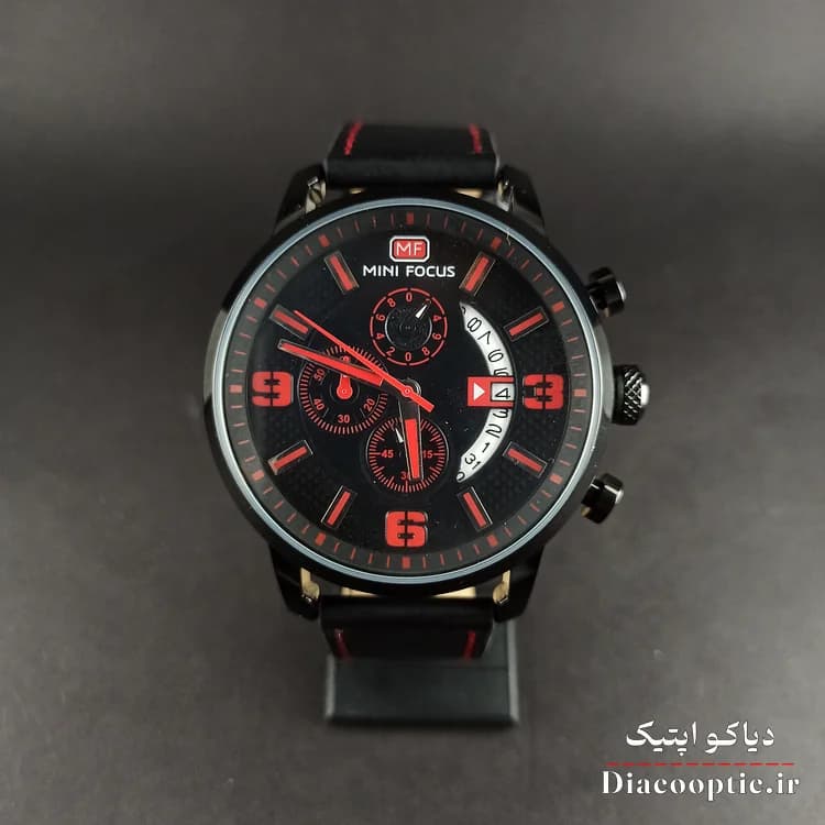 ساعت مچی مردانه اورجینال موتور ژاپن برند مینی فوکوس سه موتور مدل Mf0025G.02 بند چرم — تصویر ۲