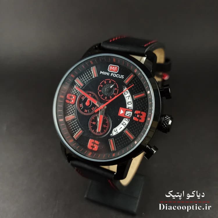 ساعت مچی مردانه اورجینال موتور ژاپن برند مینی فوکوس سه موتور مدل Mf0025G.02 بند چرم — تصویر ۳