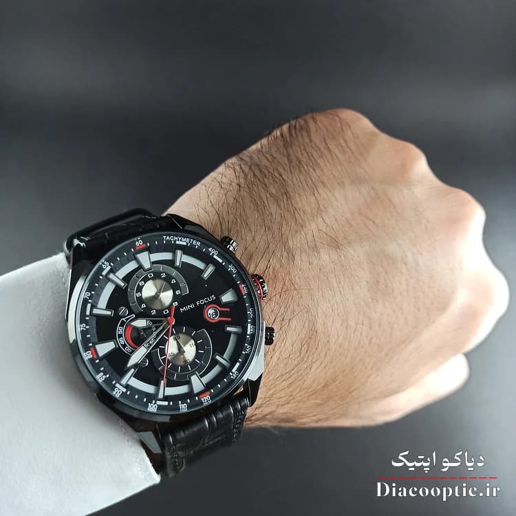 ساعت مچی مردانه اورجینال موتور ژاپن برند مینی فوکوس سه موتور مدل Mf0202G.01 بند چرم — تصویر ۸