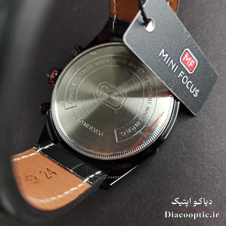 ساعت مچی مردانه اورجینال موتور ژاپن برند مینی فوکوس سه موتور مدل Mf0202G.01 بند چرم — تصویر ۶