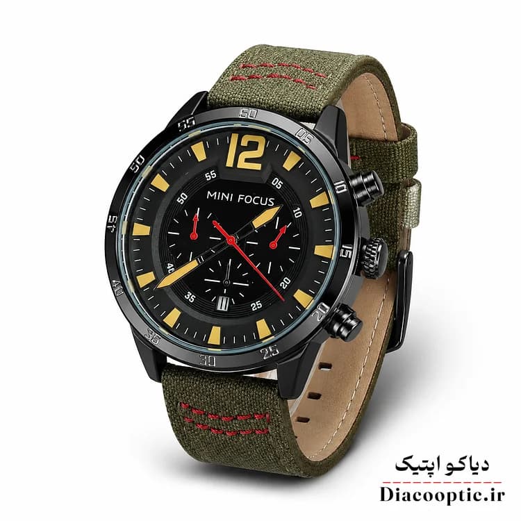 ساعت مچی مردانه اورجینال موتور ژاپن برند مینی فوکوس سه موتور مدل Mf0006G.04 بند چرم