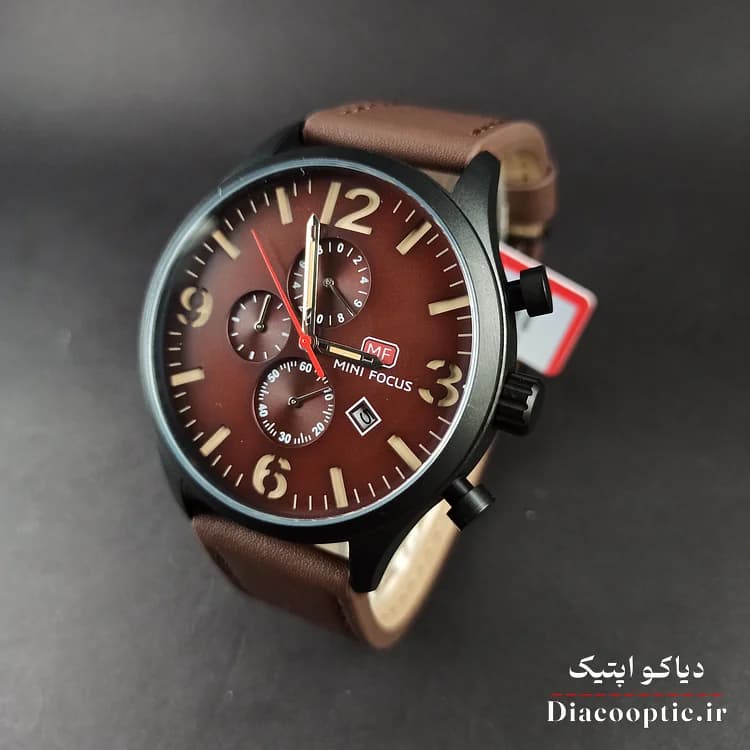 ساعت مچی مردانه اورجینال موتور ژاپن برند مینی فوکوس سه موتور مدل Mf0003G.02 بند چرم — تصویر ۳