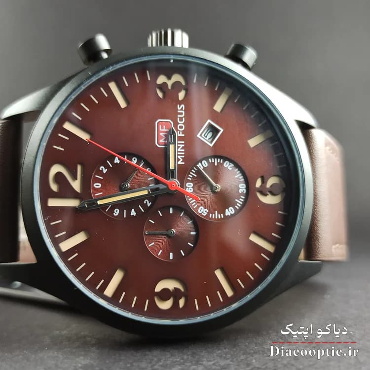 ساعت مچی مردانه اورجینال موتور ژاپن برند مینی فوکوس سه موتور مدل Mf0003G.02 بند چرم — تصویر ۴