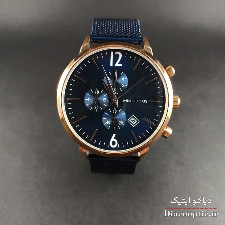 ساعت مچی مردانه اورجینال موتور ژاپن برند مینی فوکوس سه موتور مدل Mf0185G.02 بند حصیری — تصویر ۳