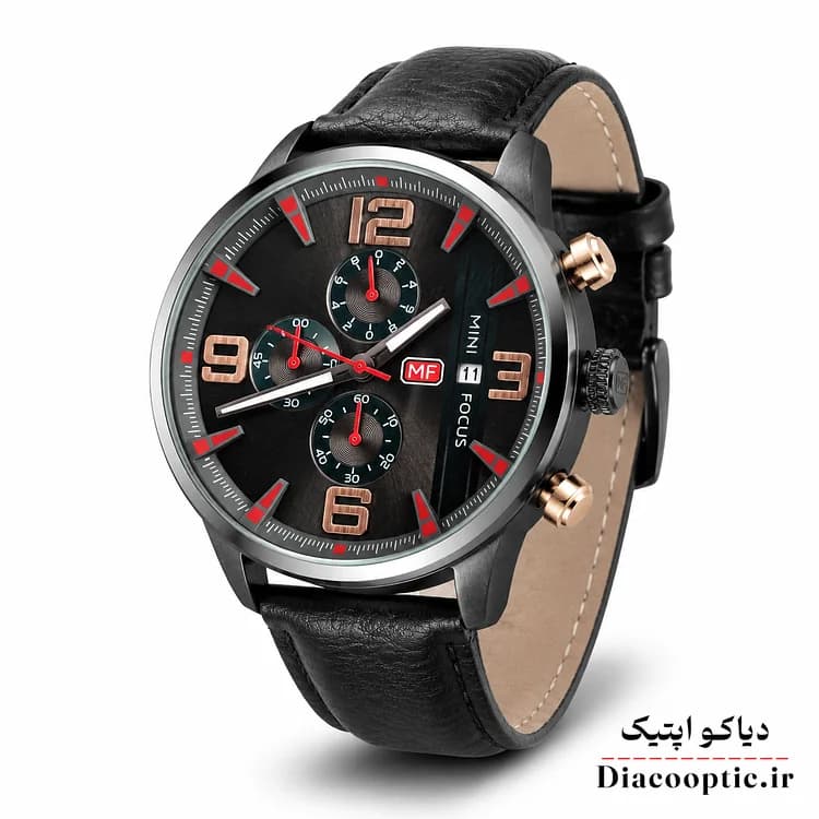 ساعت مچی مردانه اورجینال موتور ژاپن برند مینی فوکوس سه موتور مدل Mf0016G.01 بند چرم — تصویر ۲
