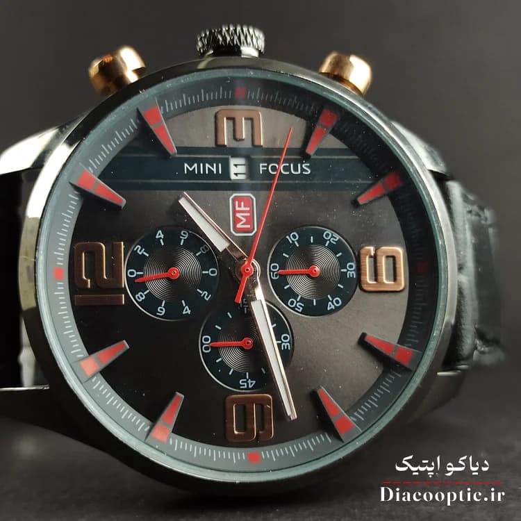 ساعت مچی مردانه اورجینال موتور ژاپن برند مینی فوکوس سه موتور مدل Mf0016G.01 بند چرم — تصویر ۱۲