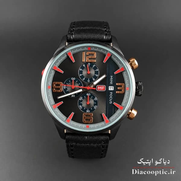 ساعت مچی مردانه اورجینال موتور ژاپن برند مینی فوکوس سه موتور مدل Mf0016G.01 بند چرم — تصویر ۳