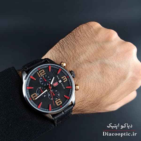 ساعت مچی مردانه اورجینال موتور ژاپن برند مینی فوکوس سه موتور مدل Mf0016G.01 بند چرم — تصویر ۹