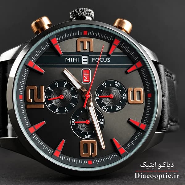 ساعت مچی مردانه اورجینال موتور ژاپن برند مینی فوکوس سه موتور مدل Mf0016G.01 بند چرم — تصویر ۵