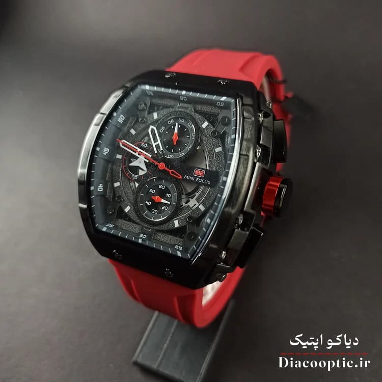 ساعت مچی مردانه اورجینال موتور ژاپنی برند مینی فوکوس سه موتور مدل Mf0399G.04 بند رابر — تصویر ۴