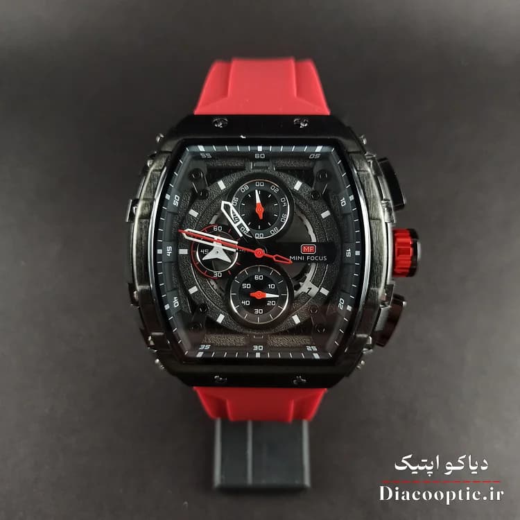 ساعت مچی مردانه اورجینال موتور ژاپنی برند مینی فوکوس سه موتور مدل Mf0399G.04 بند رابر — تصویر ۳