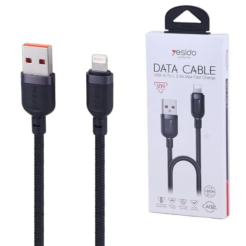 کابل لایتنینگ فست شارژ 12 وات یسیدو CA132L طول 1.2 متر — تصویر ۳