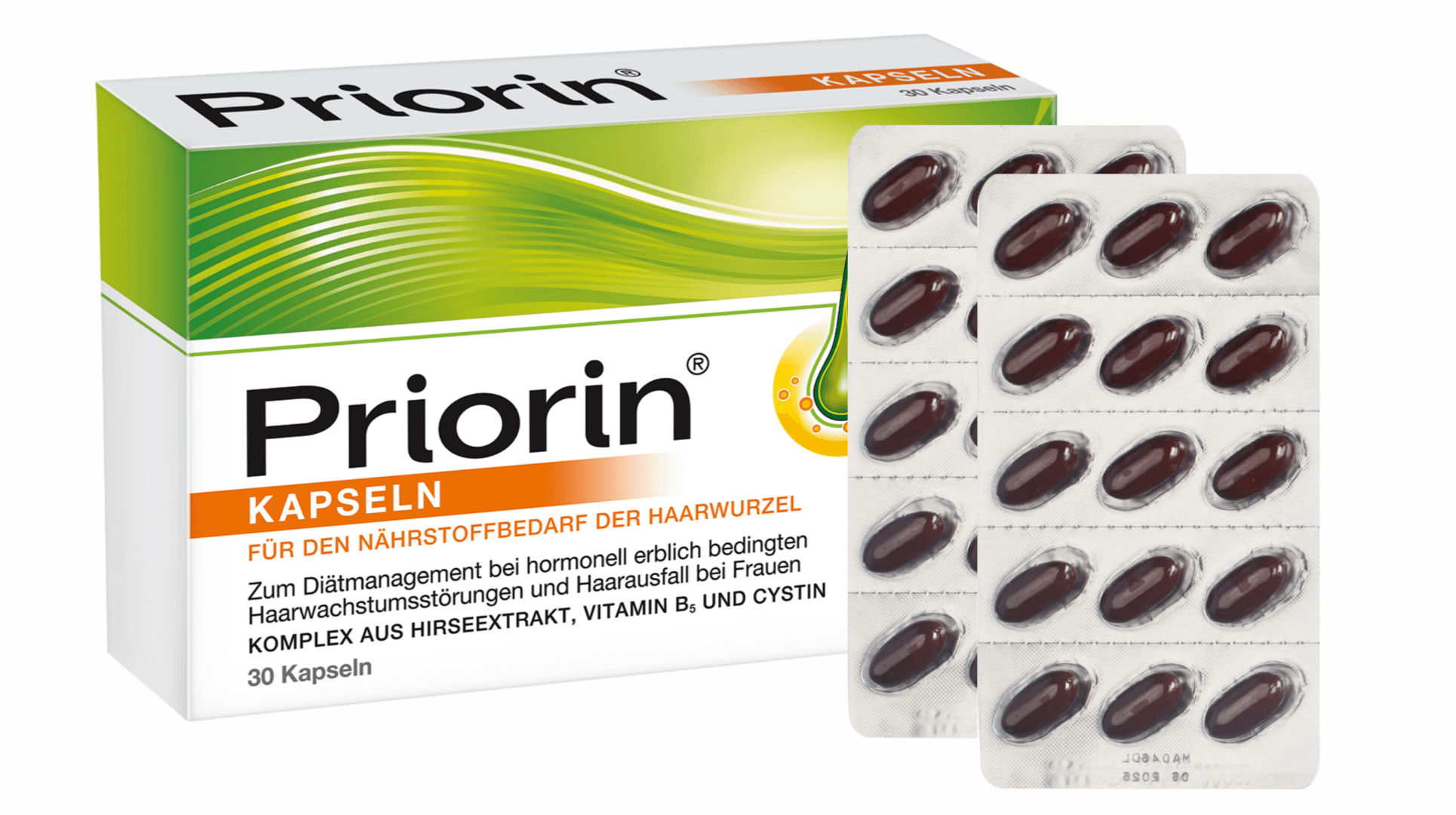 قرص ضد ریزش مو هورمونی و ارثی 30 عددی پریورین Priorin