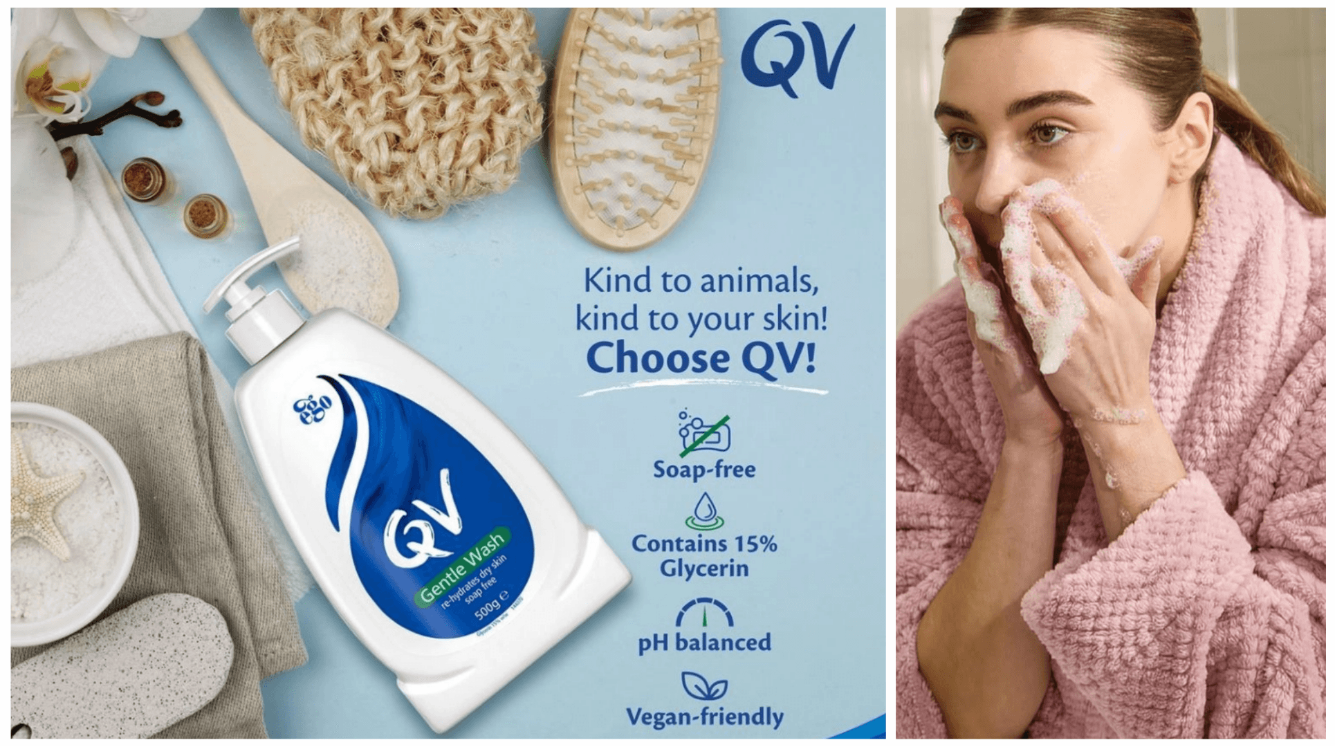 شوینده کرمی مدل جنتل واش مناسب پوست خشک کیو وی QV — تصویر ۵