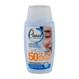 کرم ضد آفتاب بدون رنگ Pixxel SKIN EXPERT با SPF 50مناسب برای پوستهای چرب و جوش دار و مختلط
