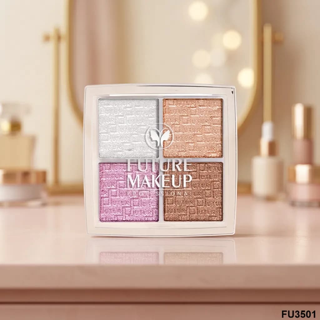 پالت هایلایتر ۴ رنگ FU3501 فیوچر میکاپ | Future Makeup 4 Color Highlighter Palette — تصویر ۵